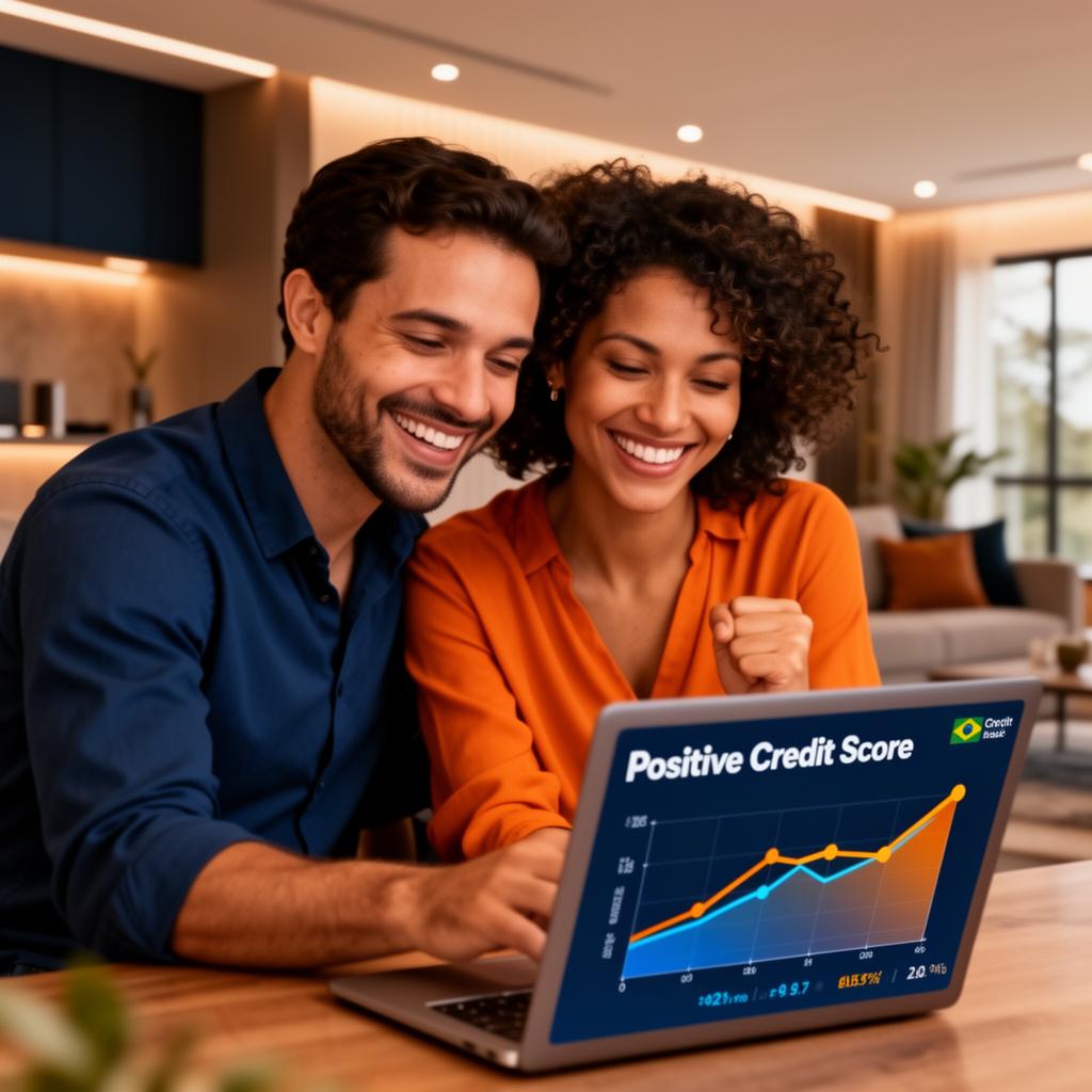 Família feliz com sua vida financeira reabilitada